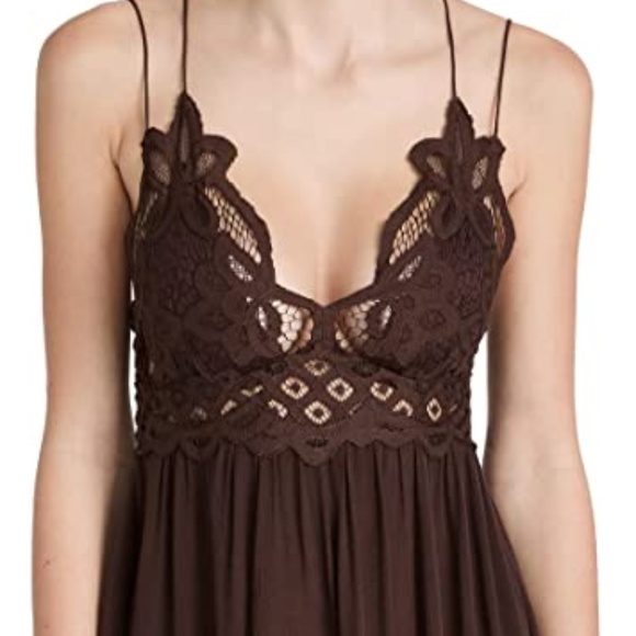 Free People Adella Slip Dress in Chocolate Brown sz xs - Picture 2 of 6